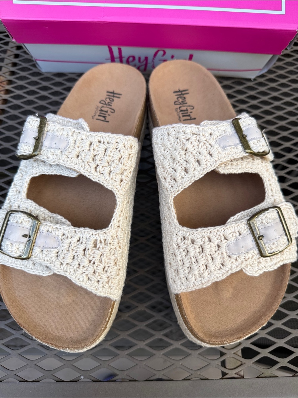 Corkys No Filter espadrille platform sandals w/ crochet & buckle straps Size 11 - Picture 10 of 14